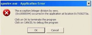 Spoolsv.exe ошибка приложения